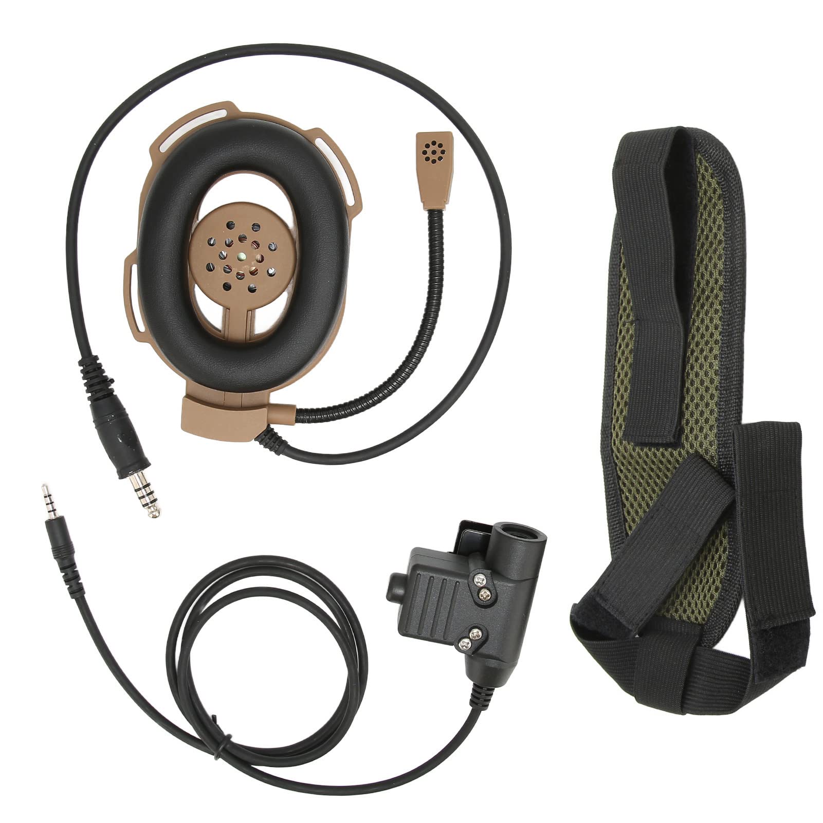 BTIHCEUOT Motorcycle Bluetooth Headset, Flexible Plug and Play Helmet Communication System for 3.5mm Jack - Compatible with iPhone & Android Phones (Brown) - Perfect for Road Trips & Group Riding