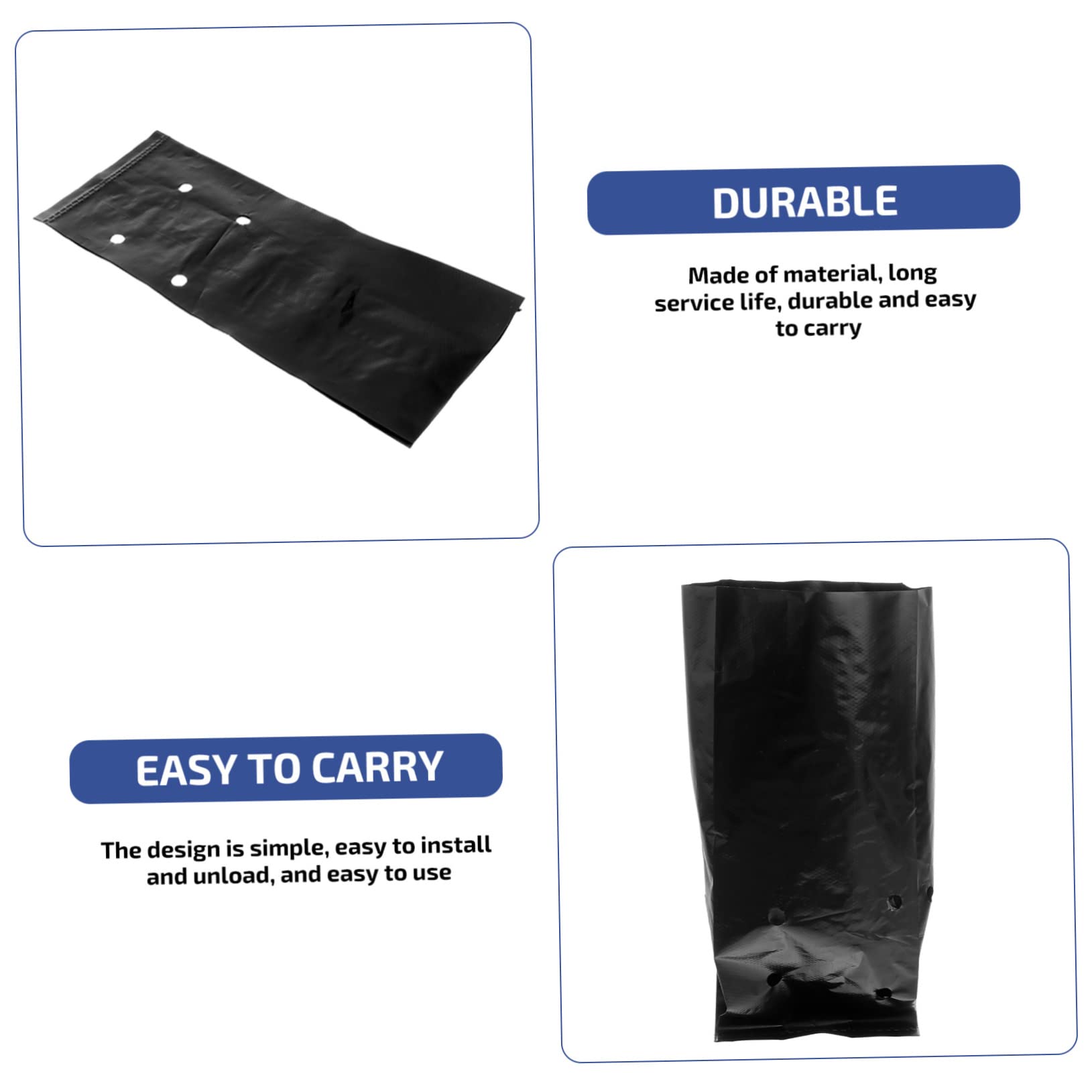 100 Pcs Plastic Nursery Bags for Plants - Reusable Grow Bags & Planter Pots for Strawberries, Seedlings, Vegetables | Indoor/Outdoor Gardening, Hydroponics, Greenhouse Use