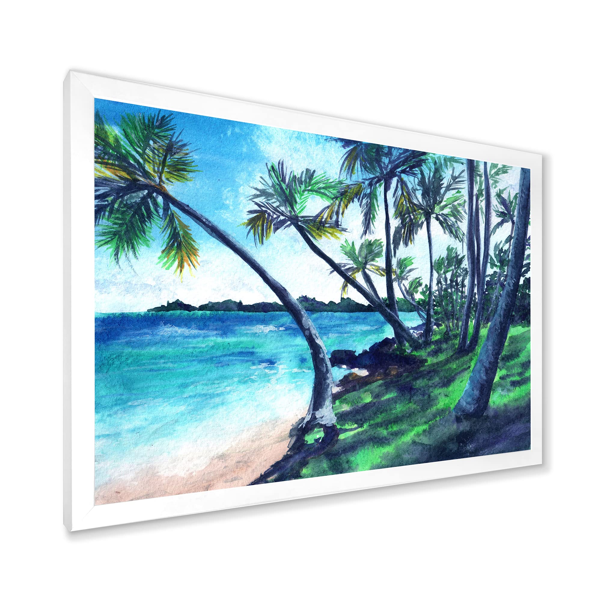 Tropical Beach Wall Art - Summer Paradise Coastal Framed Print for Home & Office Decor | Perfect for Living Room, Bedroom, Beach House & Vacation Rental Decorations