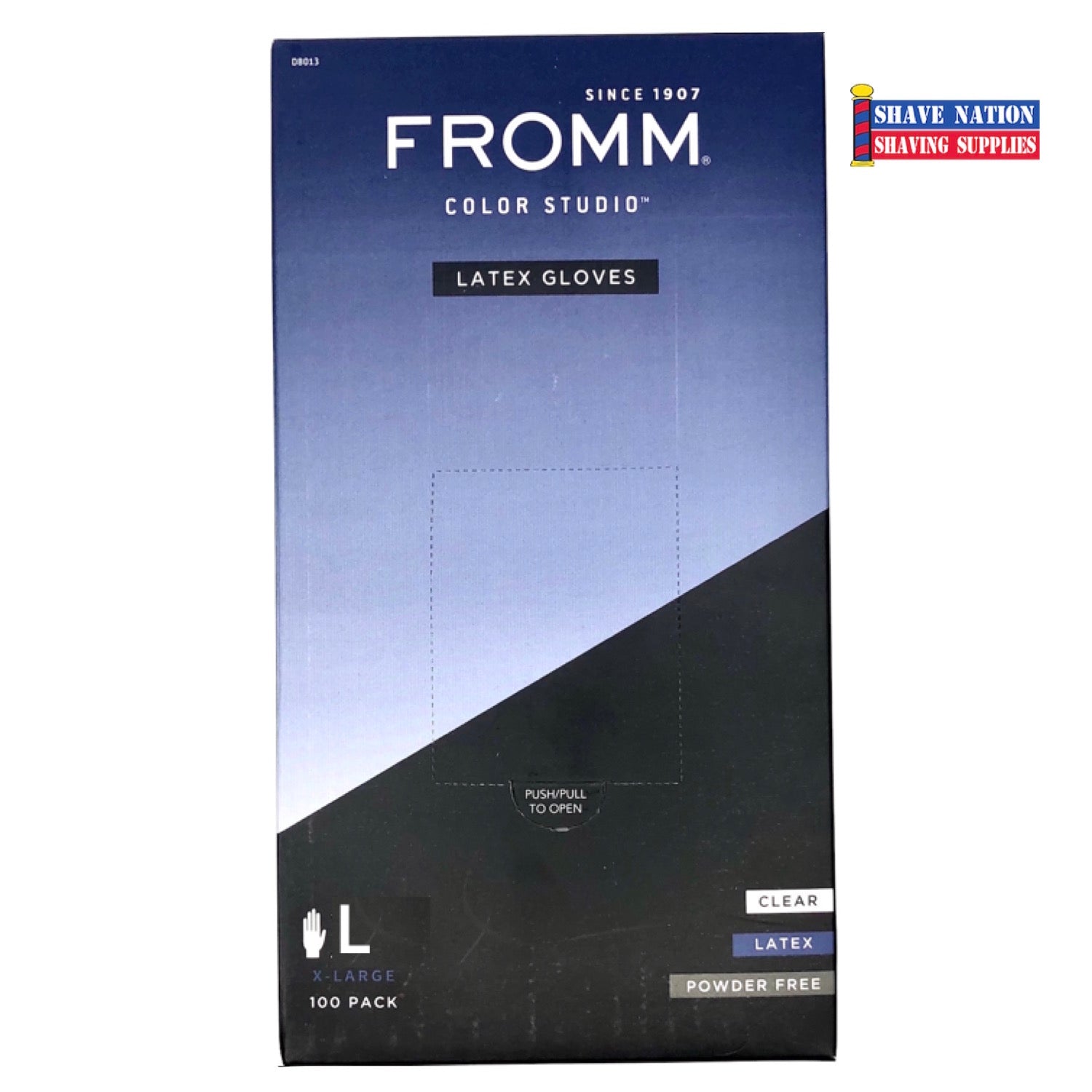 Fromm Powder-Free Latex Gloves - 100 Count (Sizes S, M, L, XL) - Ideal for Medical, Dental, Cleaning & Food Handling