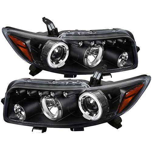 2008-2010 LED Halo Black Projector Headlights - High Performance Driving Lamps Pair for Night Visibility & Style Upgrade | Perfect for Jeep Wrangler, Dodge Ram & Off-Road Vehicles