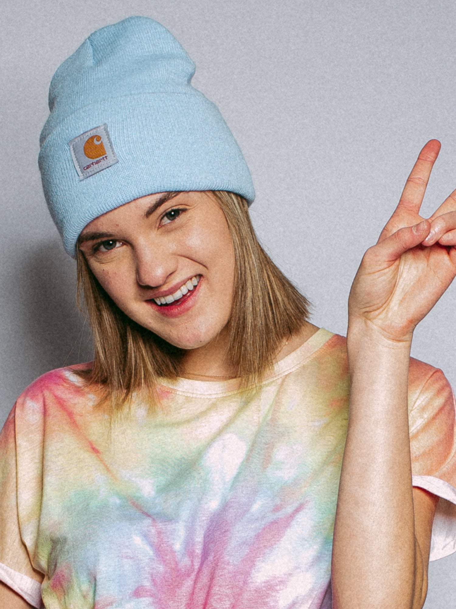 Carhartt Watch Beanie Hat for Men & Women - Light Blue Winter Knit Beanie - Warm & Stylish Cold Weather Accessory for Outdoor Activities, Work, and Casual Wear