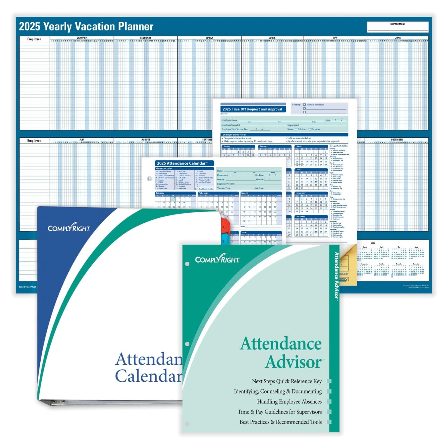 2025 Attendance Tracking Kit - Employee & Student Time Management System for Schools & Offices | Digital & Printable Sheets for Easy Record Keeping