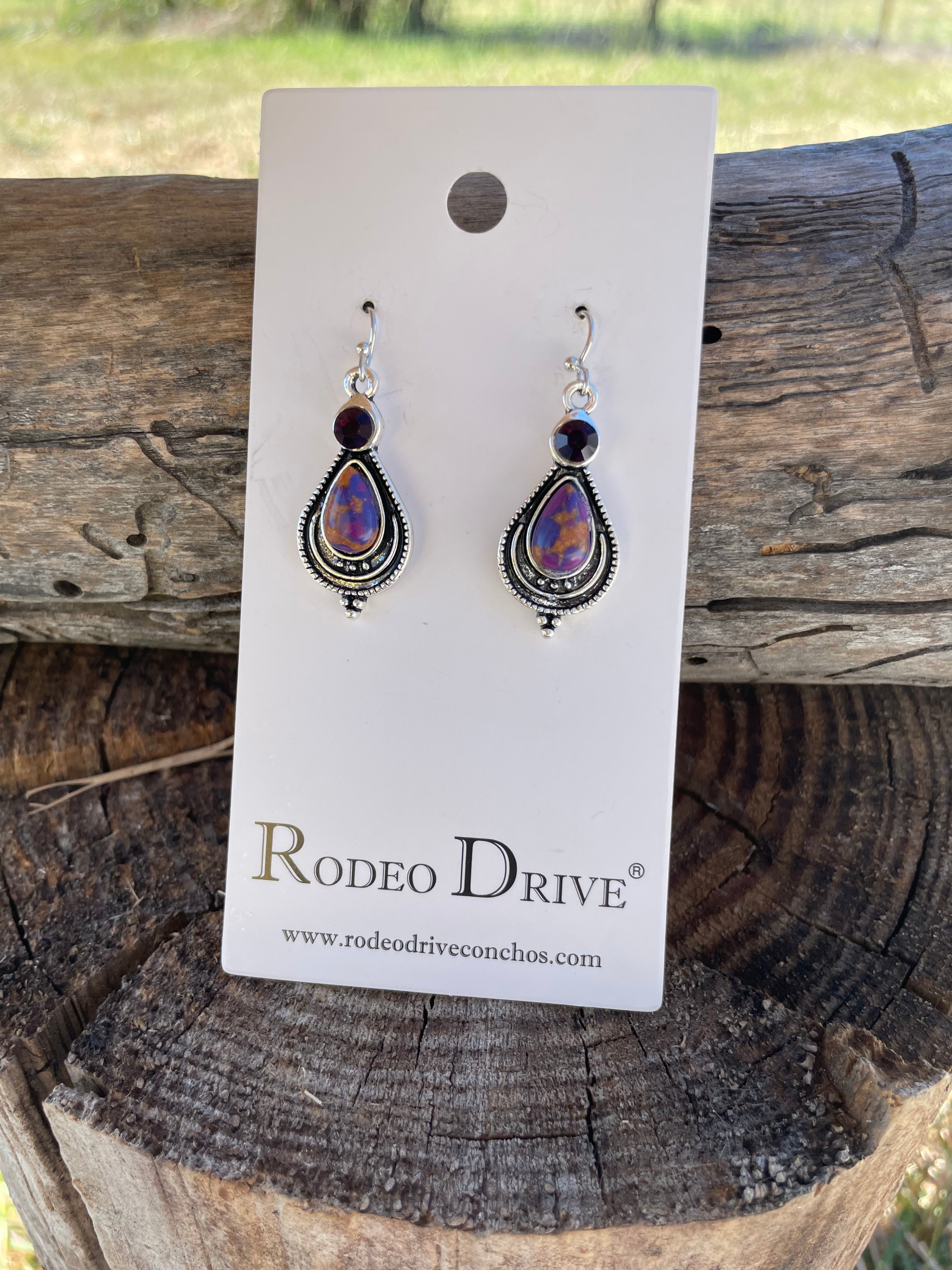Elegant Purple Dangling Silver Fashion Earrings for Women - Trendy Party & Evening Wear Jewelry Accessories WA168