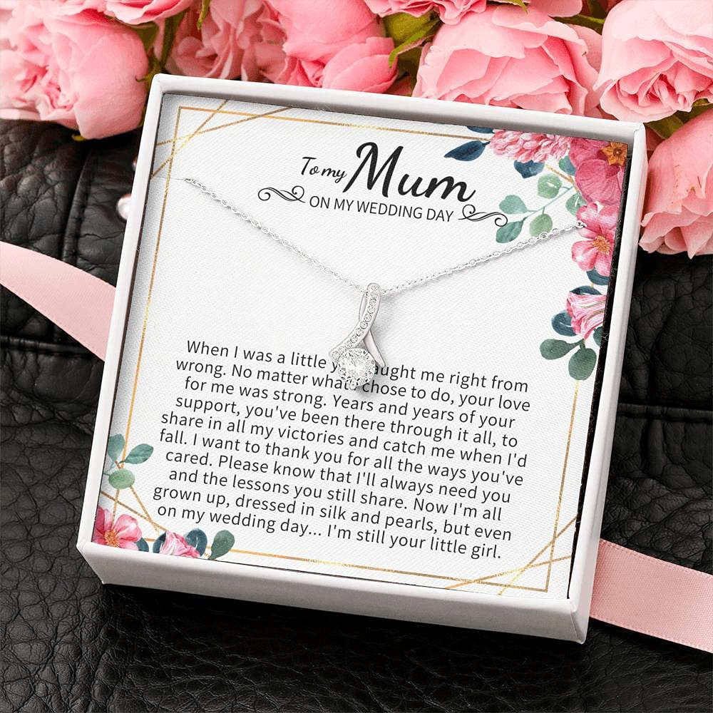 Elegant Mother of the Bride Necklace - Heartfelt Gift from Daughter or Bride | Sterling Silver Jewelry for Wedding Day & Special Occasions