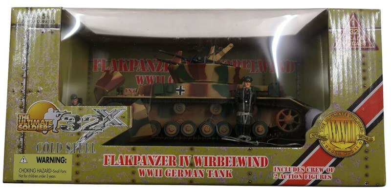 1/32 Scale Diecast German Flakpanzer IV Wirbelwind WWII Tank Model - Pre-Built Military Vehicle Collectible for Display & History Enthusiasts - Perfect for Home Office Decor, WWII Collections & Military Memorabilia Displays