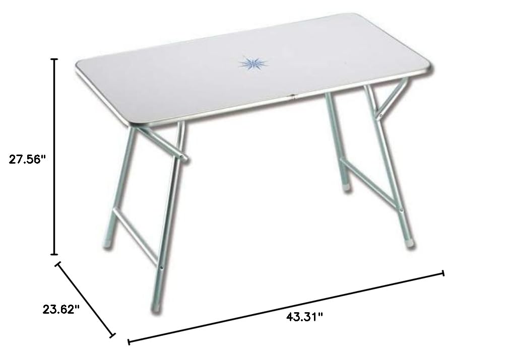 TREM Rectangular Folding Table 43.3 x 23.6 x 27.5 Inches - Waterproof & Moisture Resistant - Perfect for Outdoor Picnics, Camping, and Patio Parties