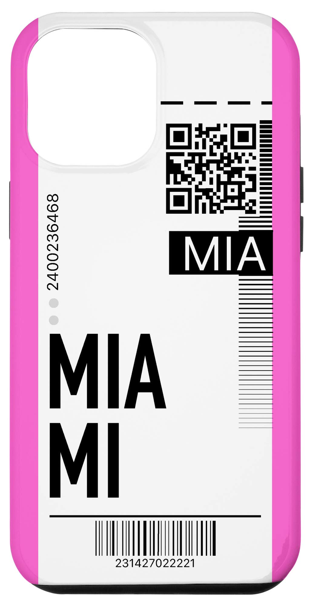 iPhone 12 Pro Max Miami Air Flight Ticket Phone Case - Pink City Design Boarding Pass Style for Travel & Daily Use