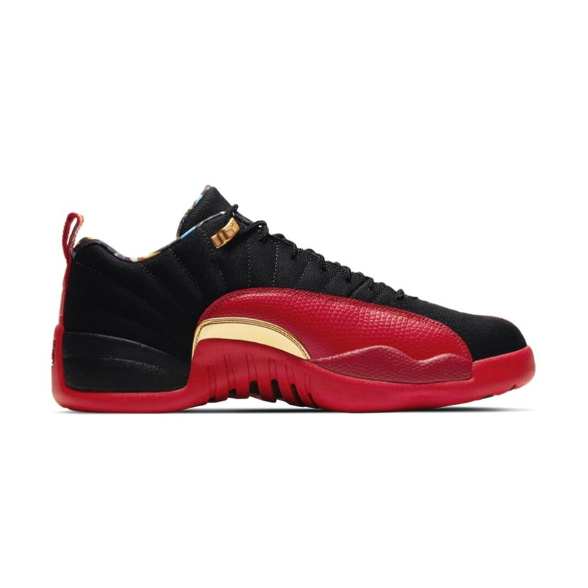 Air Jordan 12 Retro Low Superbowl Sneakers - Black, Varsity Red & Gold Colorway - Perfect for Basketball, Streetwear & Sneaker Collectors