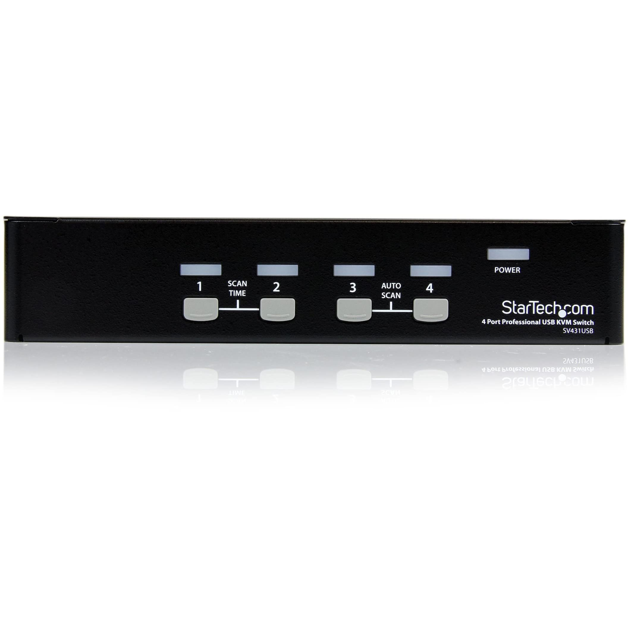 StarTech.com SV431USB 4-Port USB VGA KVM Switch with Built-in Hub - 1U Rack Mountable for Server Management, Multi-Computer Control & Office Workstations