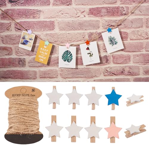 White Star-100pcs Clips&10m Cord