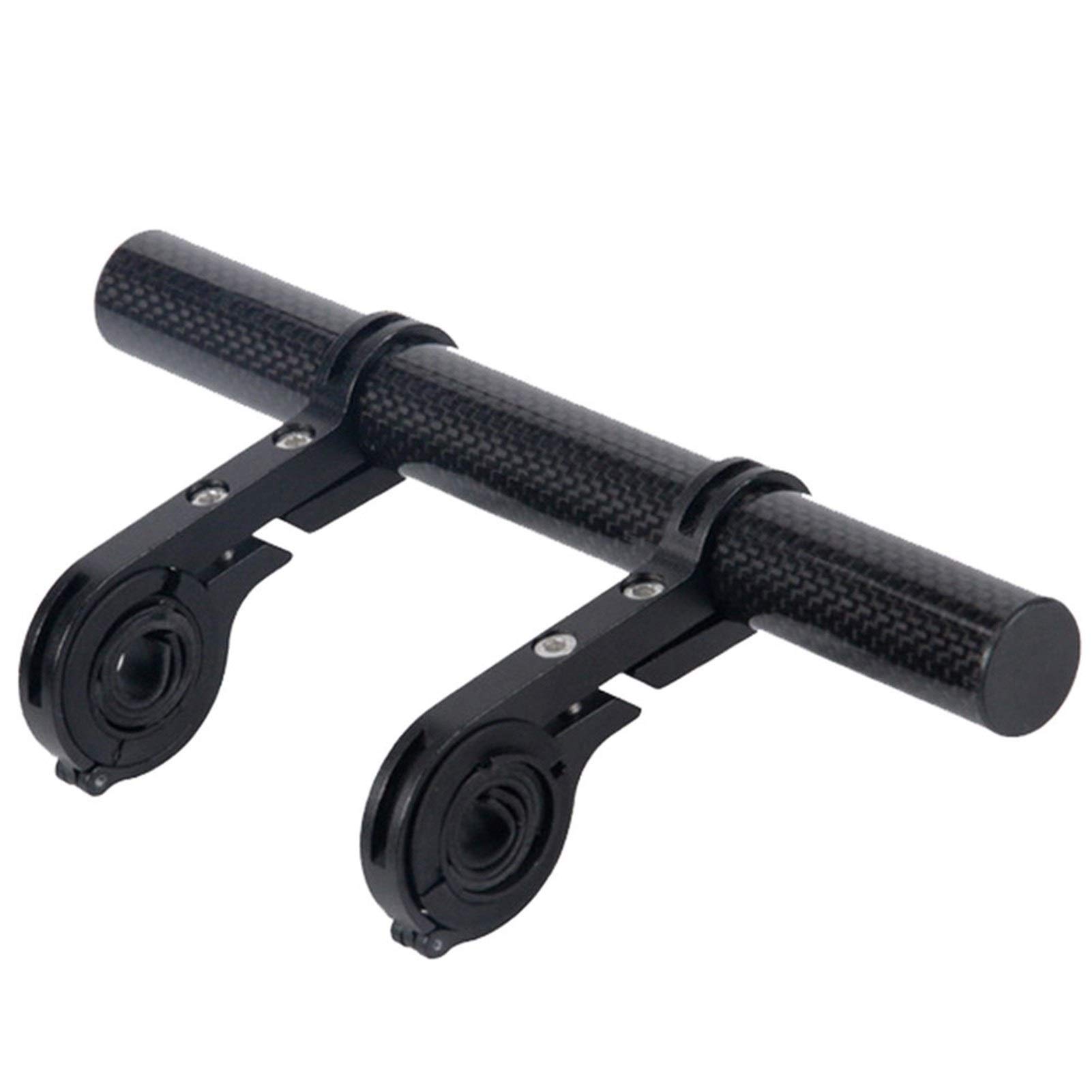 Bicycle Handlebar Extender Bracket - Alloy Fiber Bike Headlight Mount Bar Holder for Cycling & Night Riding - Black