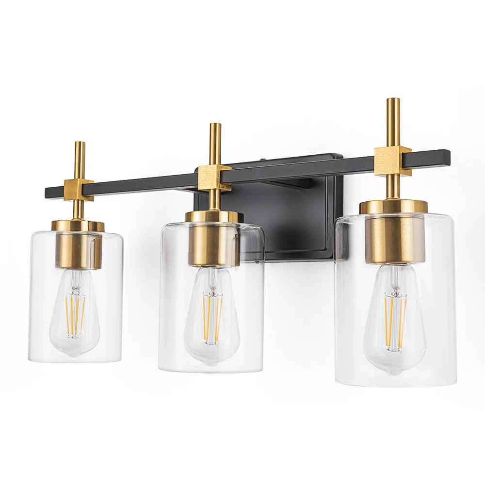 Jasper Modern Clear Glass 3-Light Bathroom Vanity Light Fixture - Perfect for Bathroom, Powder Room & Dressing Room Lighting