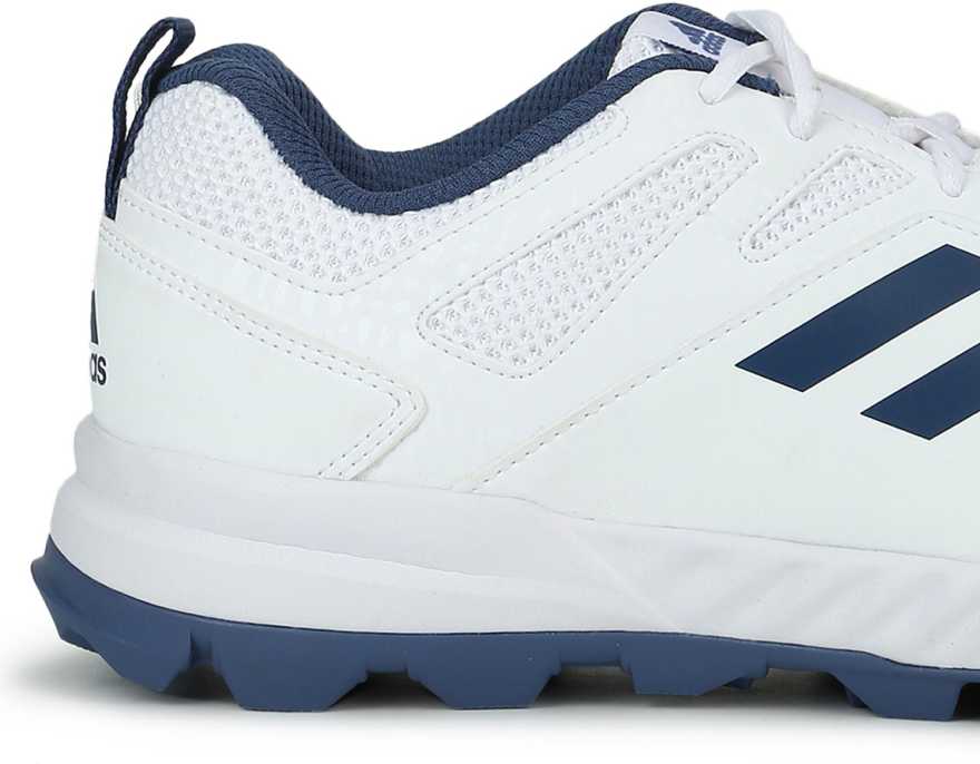 Adidas Cri Rise White/Blue Cricket Shoes - Lightweight & Durable for Men - Perfect for Cricket Matches & Training Sessions