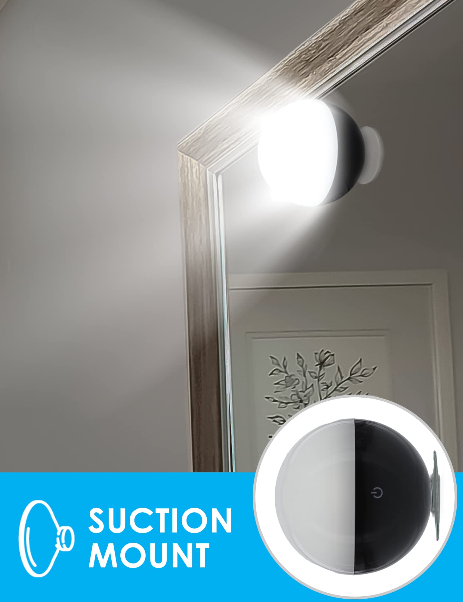 Bright Basics Ultra Bright LED Vanity Light - Portable Wireless Ball Lamp Mirror Lights for Makeup, Selfies & Travel - Perfect for Home, Salon & On-the-Go Beauty
