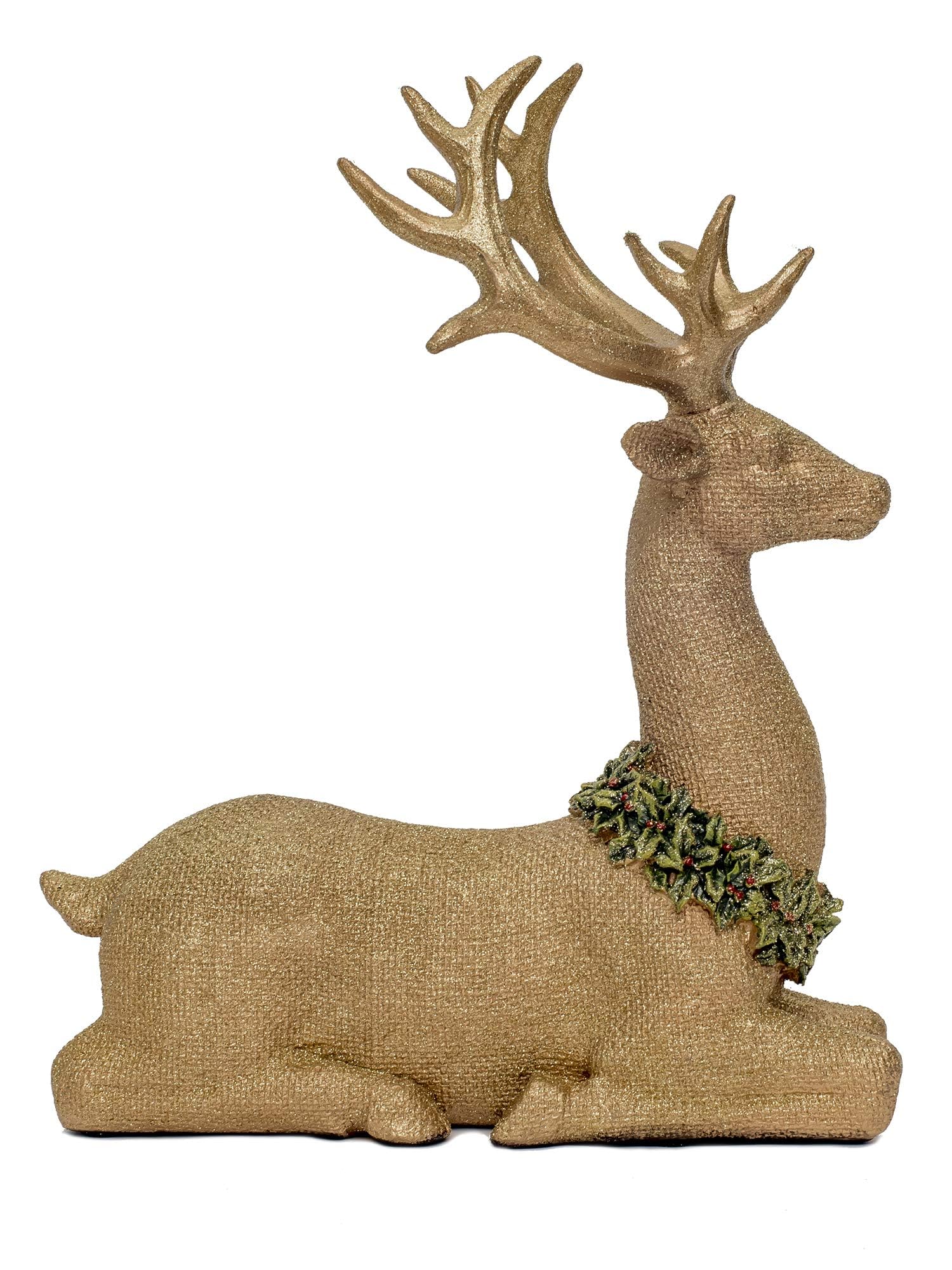 Gold Reindeer Christmas Decorations - Elegant Deer Figurines for Holiday Home Decor, Indoor Xmas Tree Ornaments & Festive Table Centerpieces | Perfect for Mantel Displays, Gift Exchanges & Winter Wonderland Themes