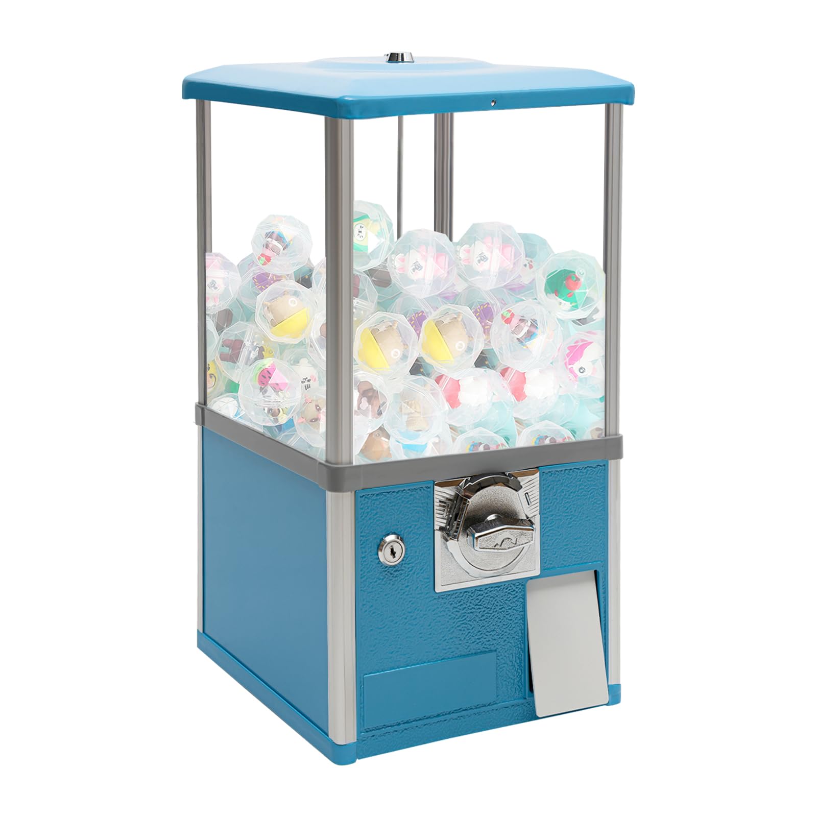 25 Cent Commercial Gumball Machine - Candy & Toy Vending Dispenser for Game Rooms, Retail Stores (11.42x10.24x20.87 Inch, Blue) - Perfect for Arcades, Malls & Family Entertainment Centers