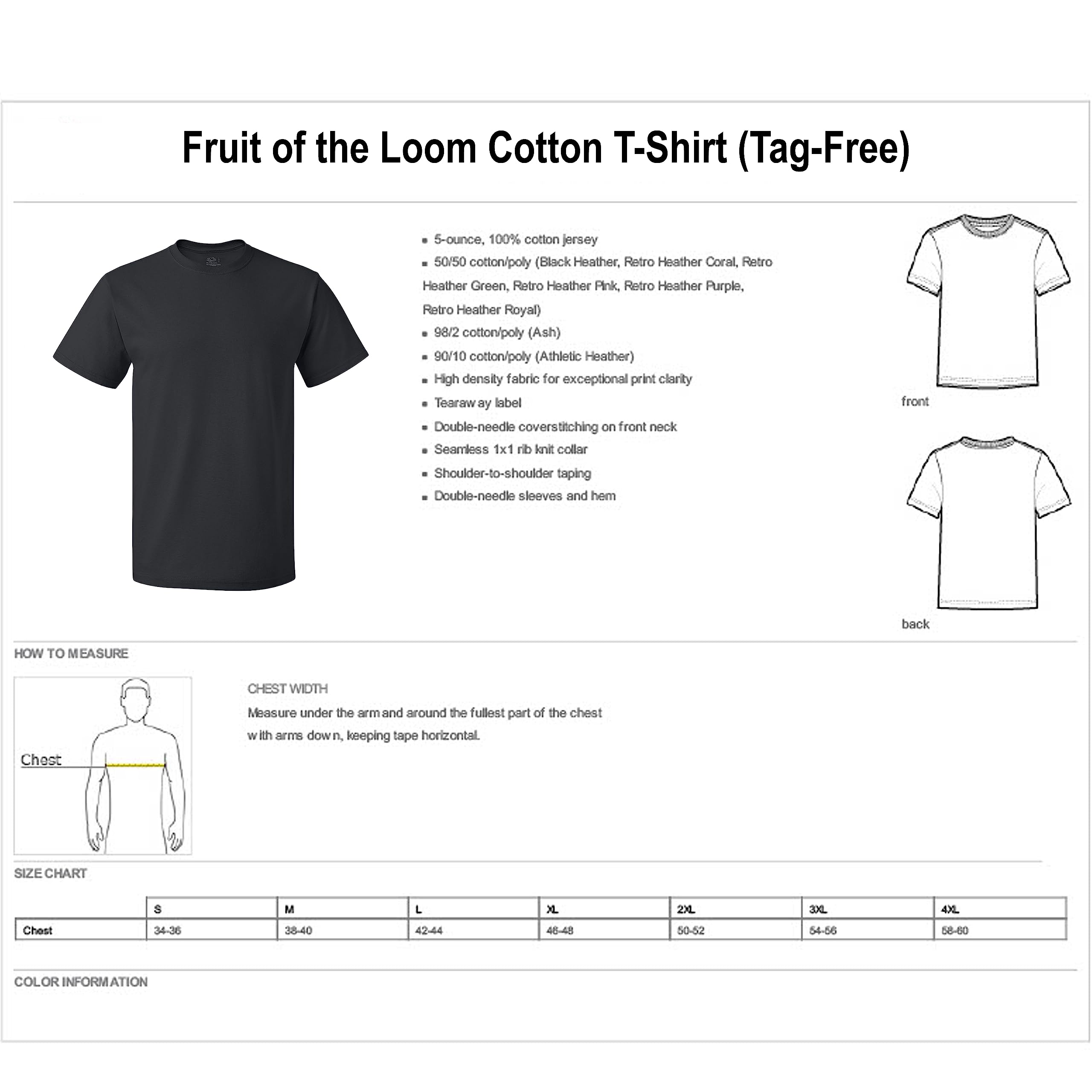 Fruit of the Loom Men's Lightweight Cotton Crew Neck T-Shirts Multipack - Soft Comfortable Basic Tees for Casual Wear, Workout & Everyday Use