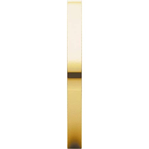 14K Yellow Gold 2mm Flat Comfort Fit Wedding Band Ring - Size 4, Durable & Hypoallergenic - Perfect for Everyday Wear, Anniversary Gifts & Bridal Jewelry