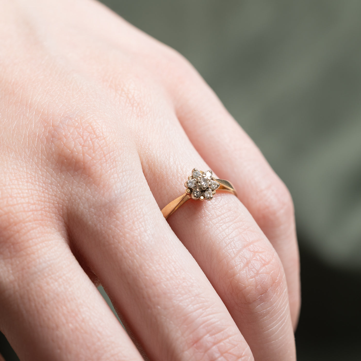 0.14ctw Diamond Cluster Petal Ring - Size 6.5 | Elegant Floral Engagement & Wedding Band for Women | Perfect for Proposals, Anniversaries & Special Occasions