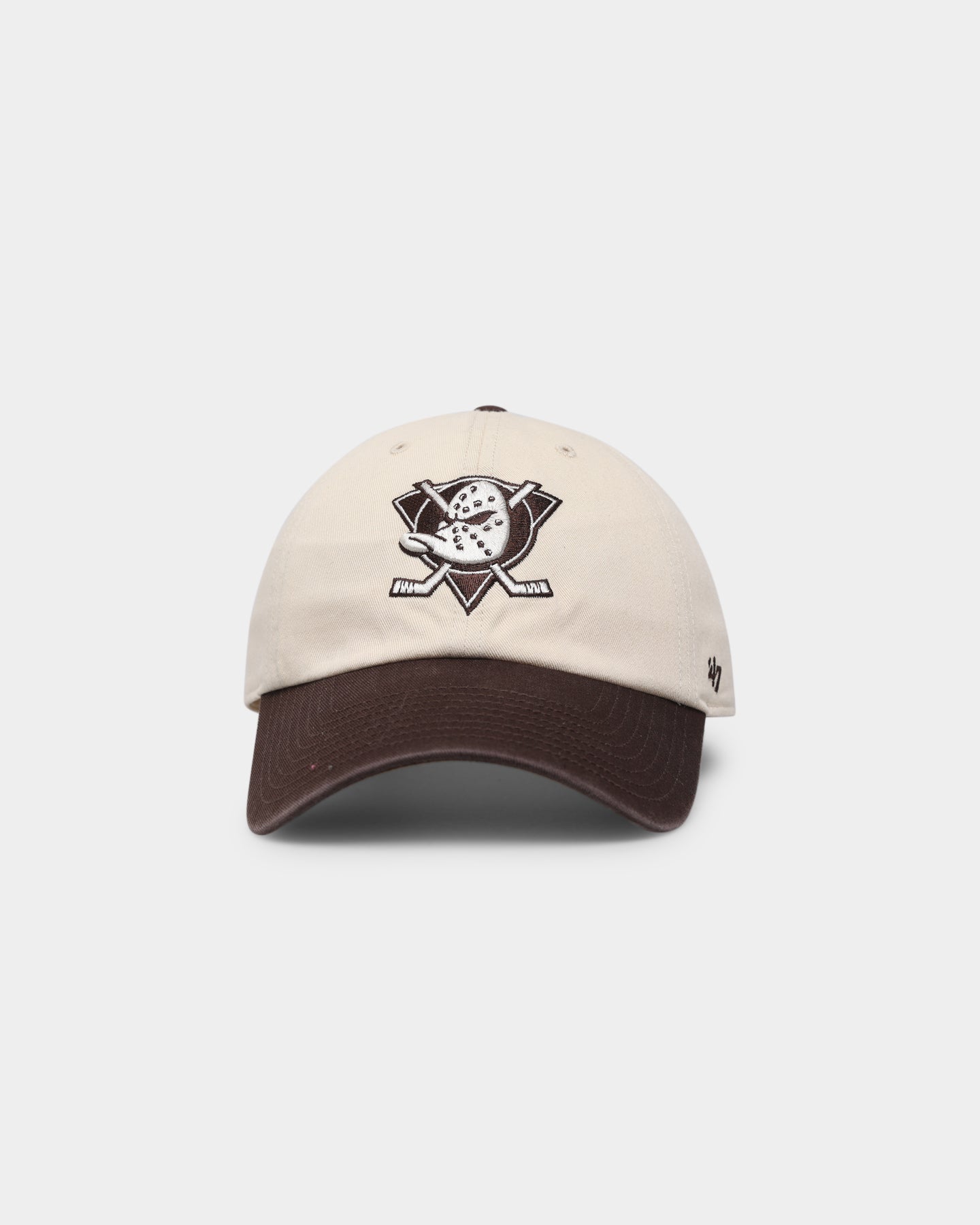 47 Brand Anaheim Ducks 'Cookies & Cream' Adjustable Strapback Snapback Hat - Natural/Brown for Hockey Fans & Streetwear Fashion