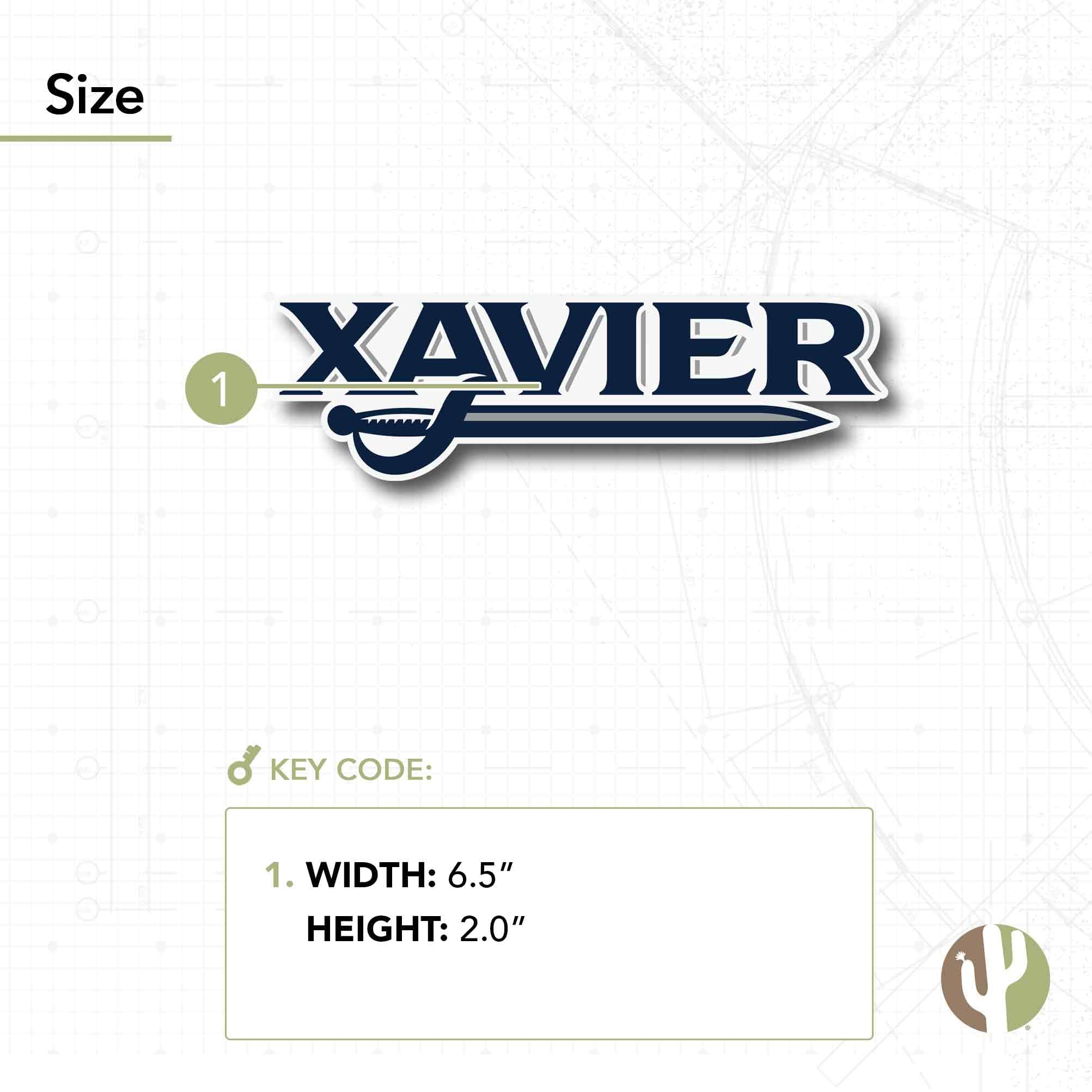 Xavier University Desert Cactus Sticker - XU Musketeers Vinyl Decal for Laptop, Water Bottle, Car & Scrapbook - Durable Waterproof College Decoration - Perfect for School Spirit, Gifts & Fan Accessories