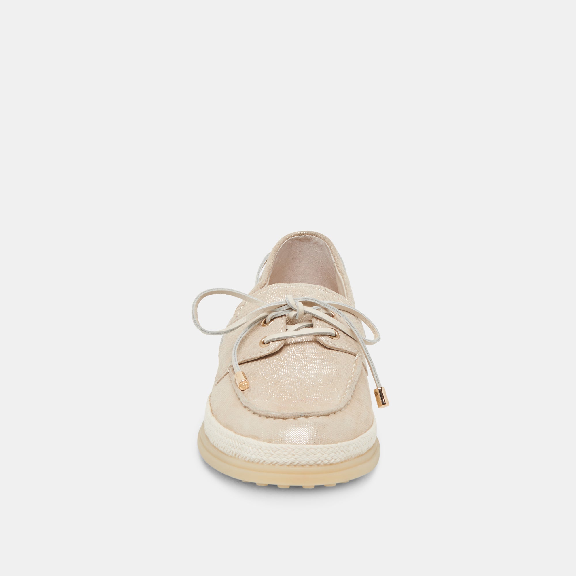 DORIS Women's Loafers in Taupe Metallic Woven Leather - Comfortable Slip-On Shoes for Work, Office & Casual Wear