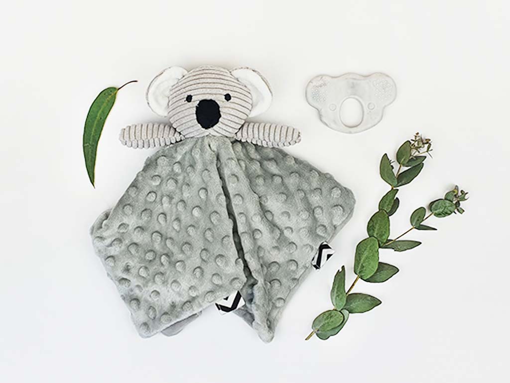 Koala Lovey & Chew Baby Gift Box Set - Soft Plush Stuffed Animal Blanket & Teething Toy for Newborns, Infants - Perfect Baby Shower, Birthday Gift for Boys & Girls - Ideal for Cuddling, Soothing, and Playtime