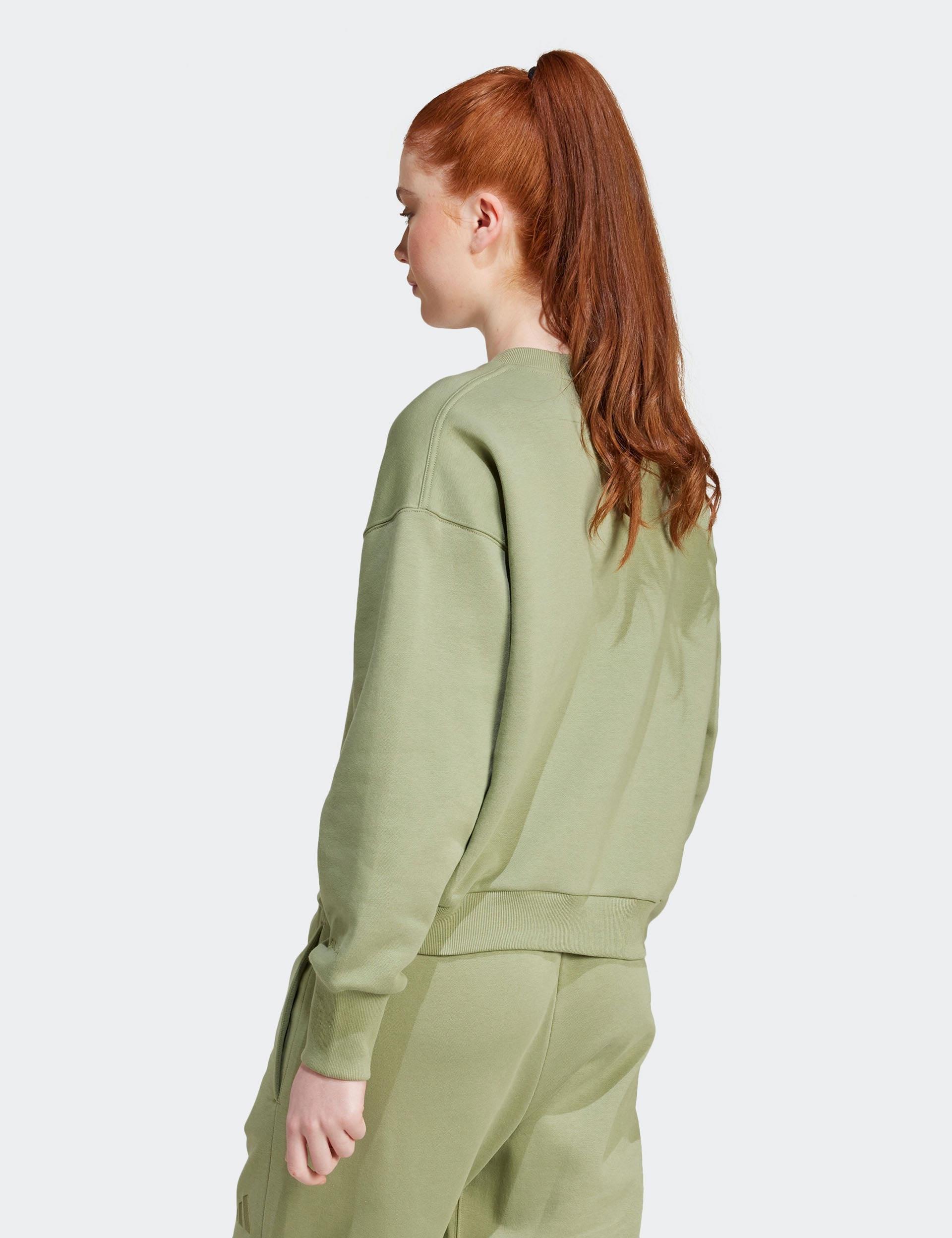 ALL SZN Fleece Loose Sweatshirt for Women - Cozy Oversized Pullover in Tent Green - Perfect for Casual Wear, Lounge & Outdoor Activities