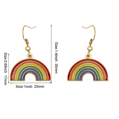 Rainbow LGBT Pride Dangle Earrings - Gay & Lesbian Jewelry Gifts for Women & Men - Perfect for Pride Month, LGBTQ+ Events & Everyday Wear
