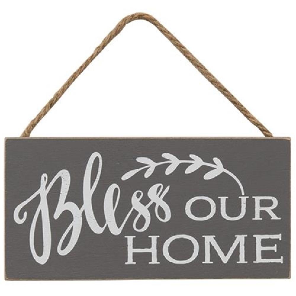 Bless Our Home Rope Hanger Sign - Rustic Farmhouse Wall Decor for Living Room, Bedroom & Entryway - Perfect for Home, Wedding & Holiday Decorations