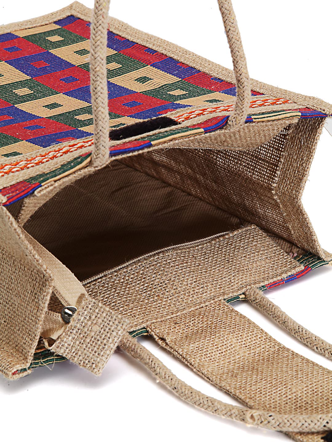Eco-Friendly Unisex Jute Tote Bag with Zip & Handle - Reusable Grocery Shopping Bag for Men & Women - Multipurpose Shoulder Bag (Pack of 2, Medium, Blue) - Perfect for Farmers Market, Beach Trips & Sustainable Lifestyle