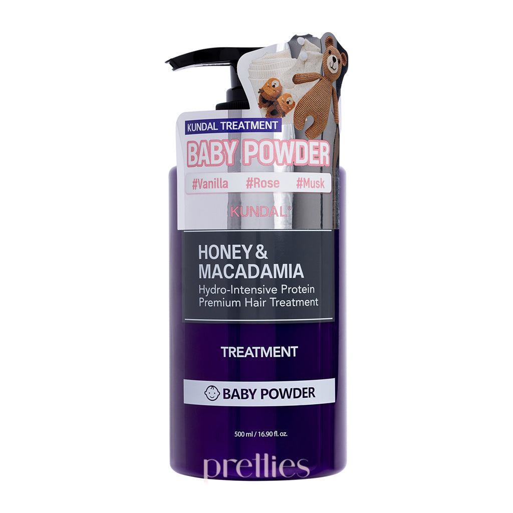 KUNDAL Honey & Macadamia Hair Treatment 500ml - Deep Conditioning Hair Mask for Dry Damaged Hair - Baby Powder Scent - Perfect for Salon & At-Home Hair Care