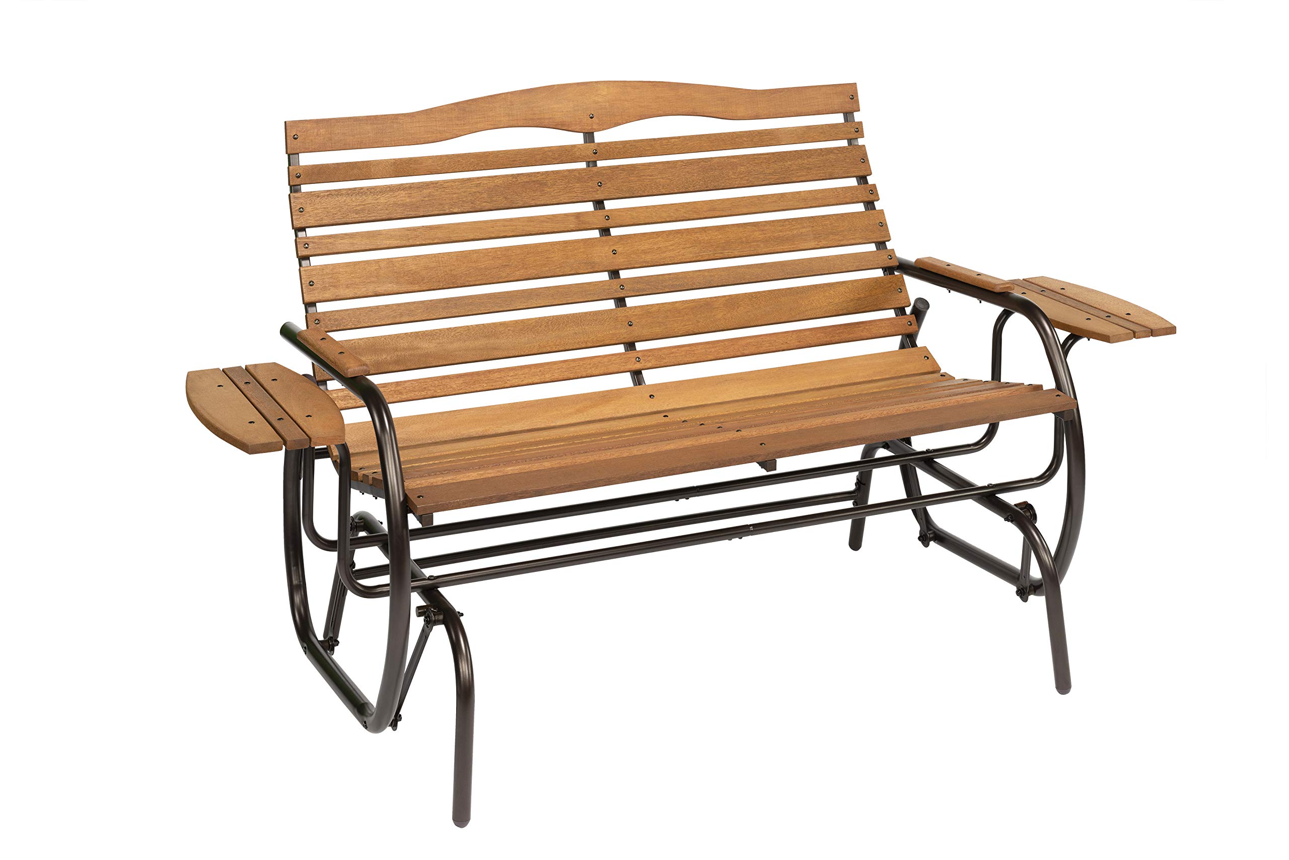 Premium Woodlawn&Home Hardwood Glider Rocking Chair with Side Trays - Model 300020 - Perfect for Nursery, Living Room & Outdoor Relaxation