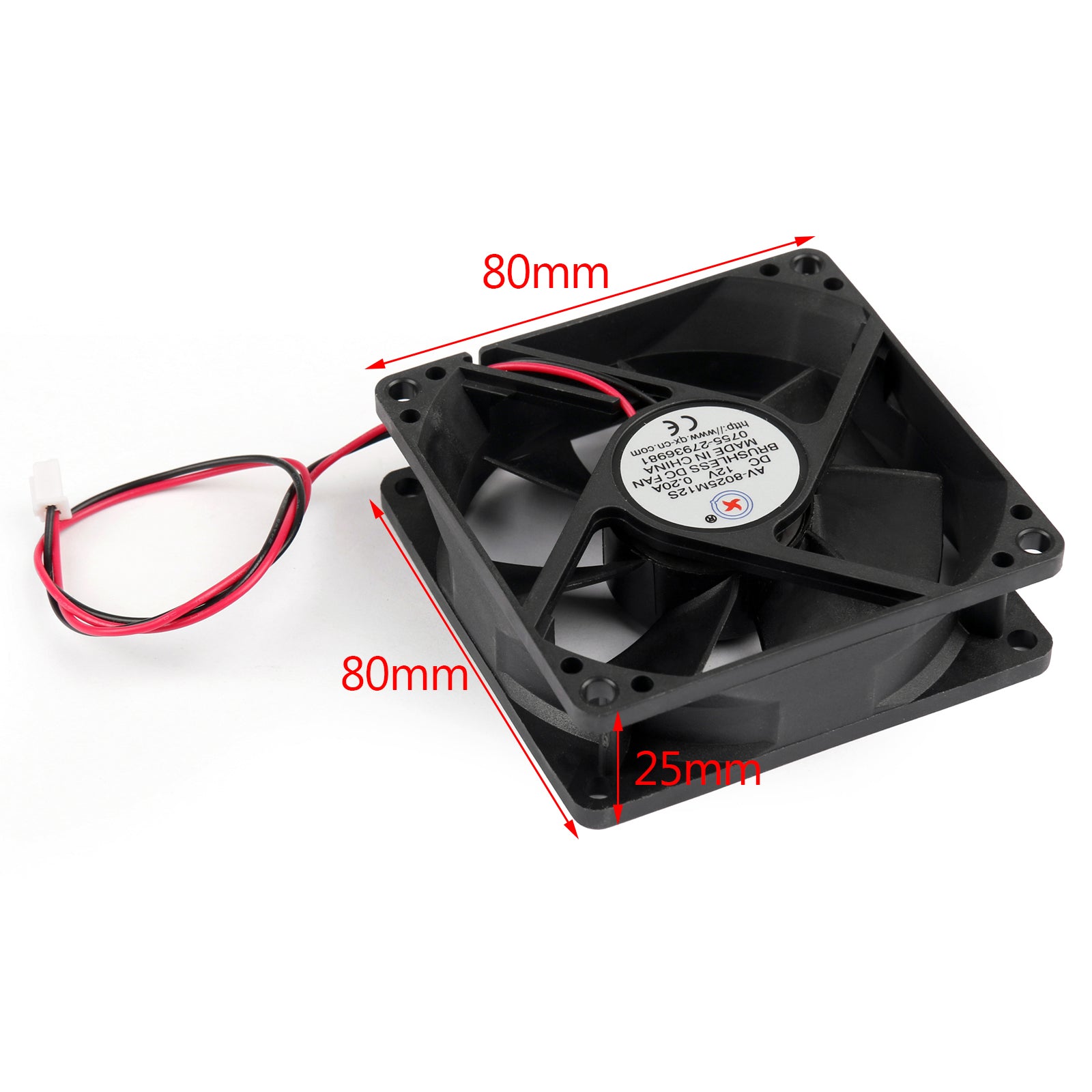 10PCS DC Brushless Cooling PC Computer Fan 12V 8025s 80x80x25mm 0.2A 2 Pin Wire - High Performance Cooling for Gaming PCs, Servers, and Electronics Cases