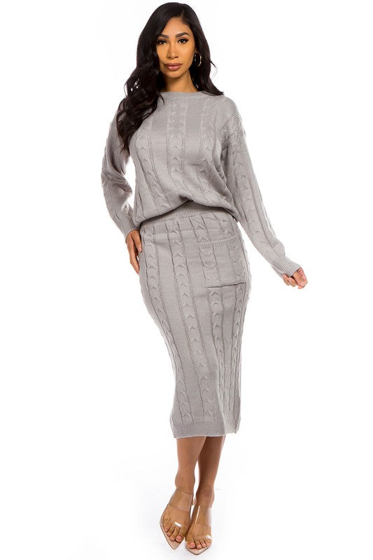 2-Piece Sweater Dress Set for Women - Cozy Knit Outfit for Fall & Winter - Perfect for Casual Wear, Office, and Date Nights
