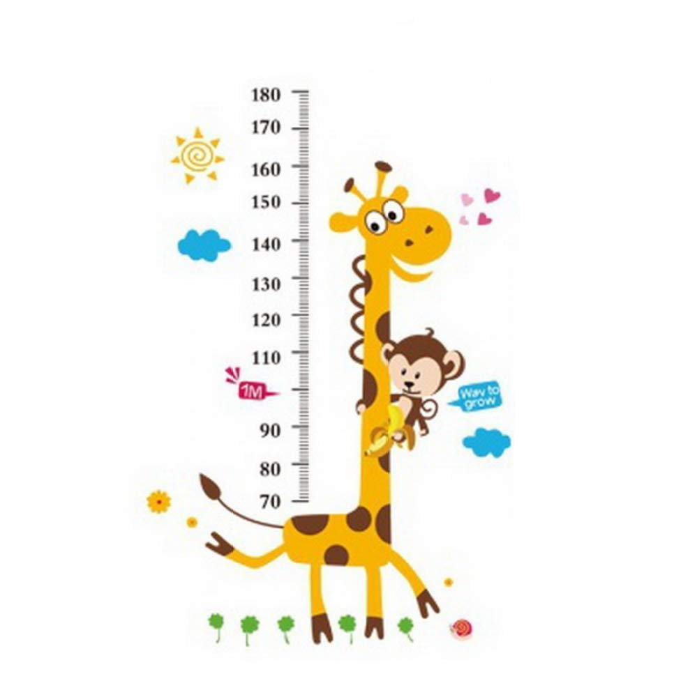 Cartoon Giraffe Wall Stickers - PVC Waterproof Nursery Decor for Kids Room