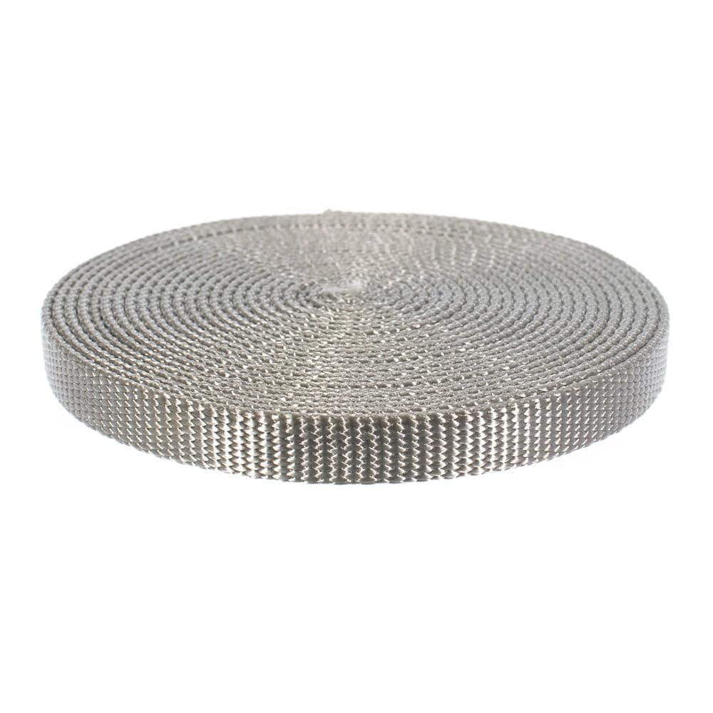 Paracord Planet Heavy Duty Nylon Webbing - ½-Inch by 100 Feet Silver - Durable Outdoor Gear for Camping, Hiking & DIY Projects - Perfect for Straps, Belts & Survival Kits