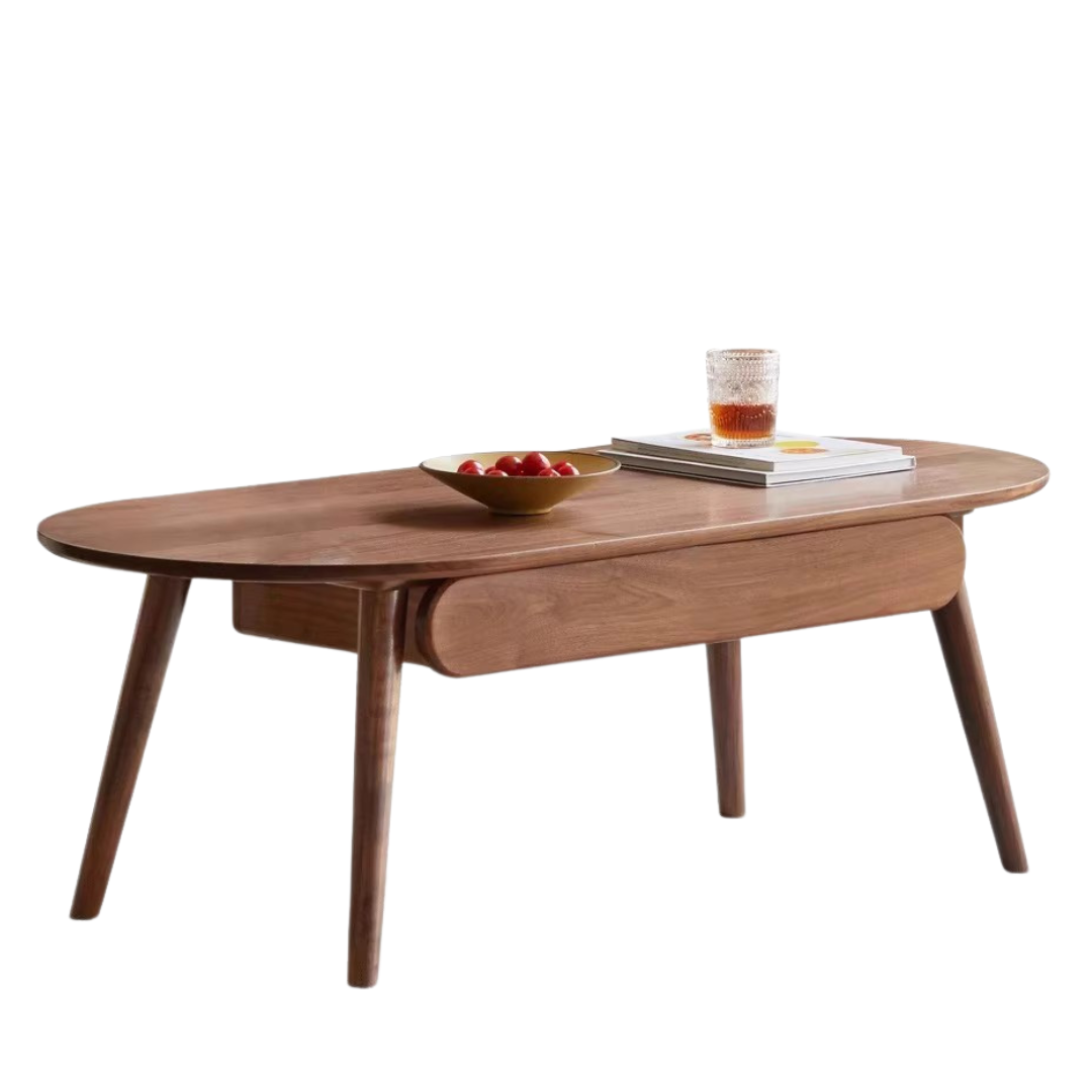 47.2x22x16.5 inch/ 120x56x42cm/ Walnut color/ capsule coffee table with sling