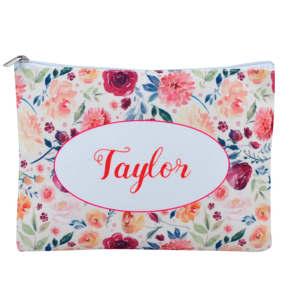 Personalized 16oz Makeup Bag - Custom Bridal & Hen Party Cosmetic Organizer - Perfect Bridesmaid Gift - Canvas Travel Toiletry Bag for Weddings, Bachelorette Parties & Everyday Use