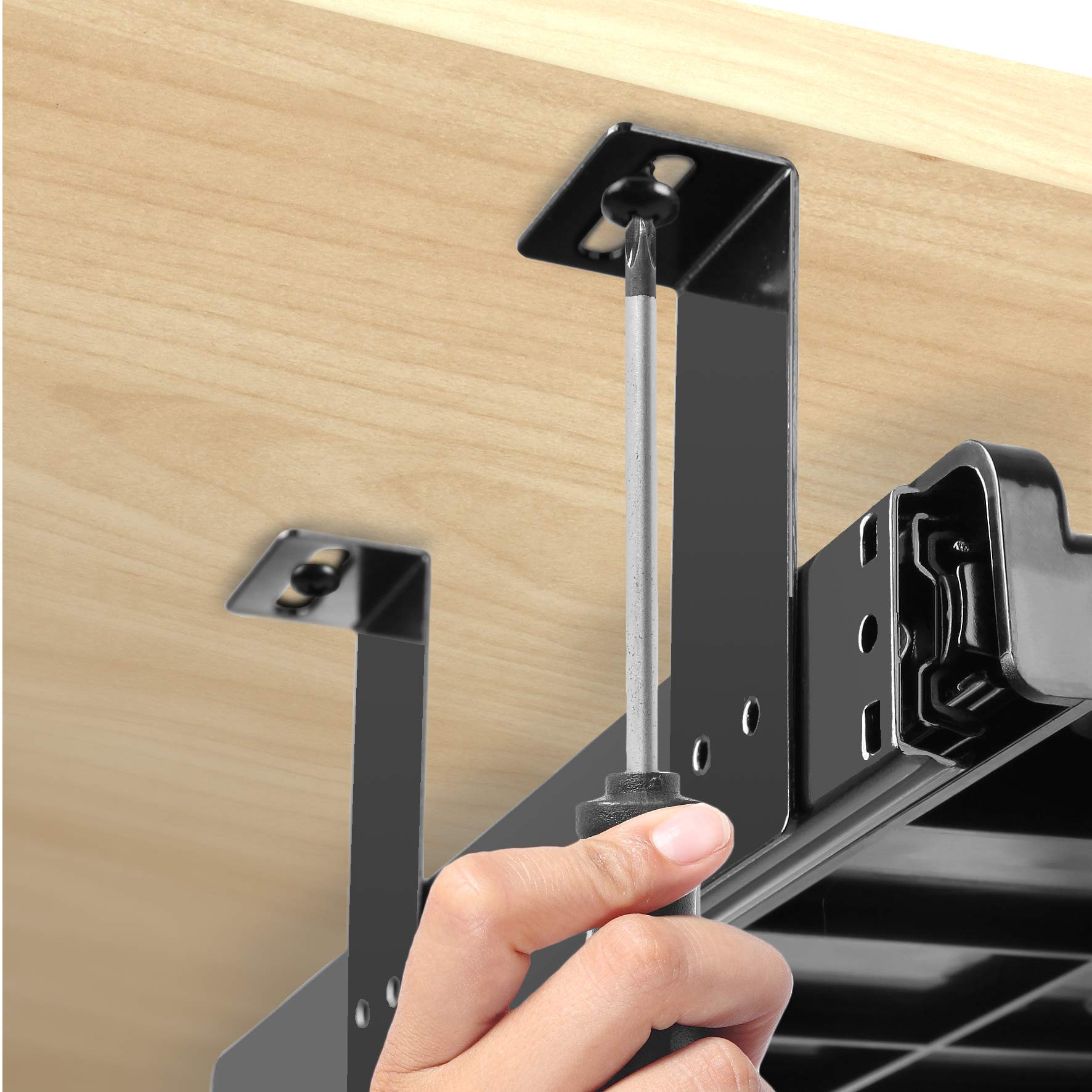 Duronic DKTSX2 Ergonomic Under Desk Keyboard Tray - Adjustable Pull-Out Drawer for Keyboard & Mouse, Improves Posture for Office & Home Workspace