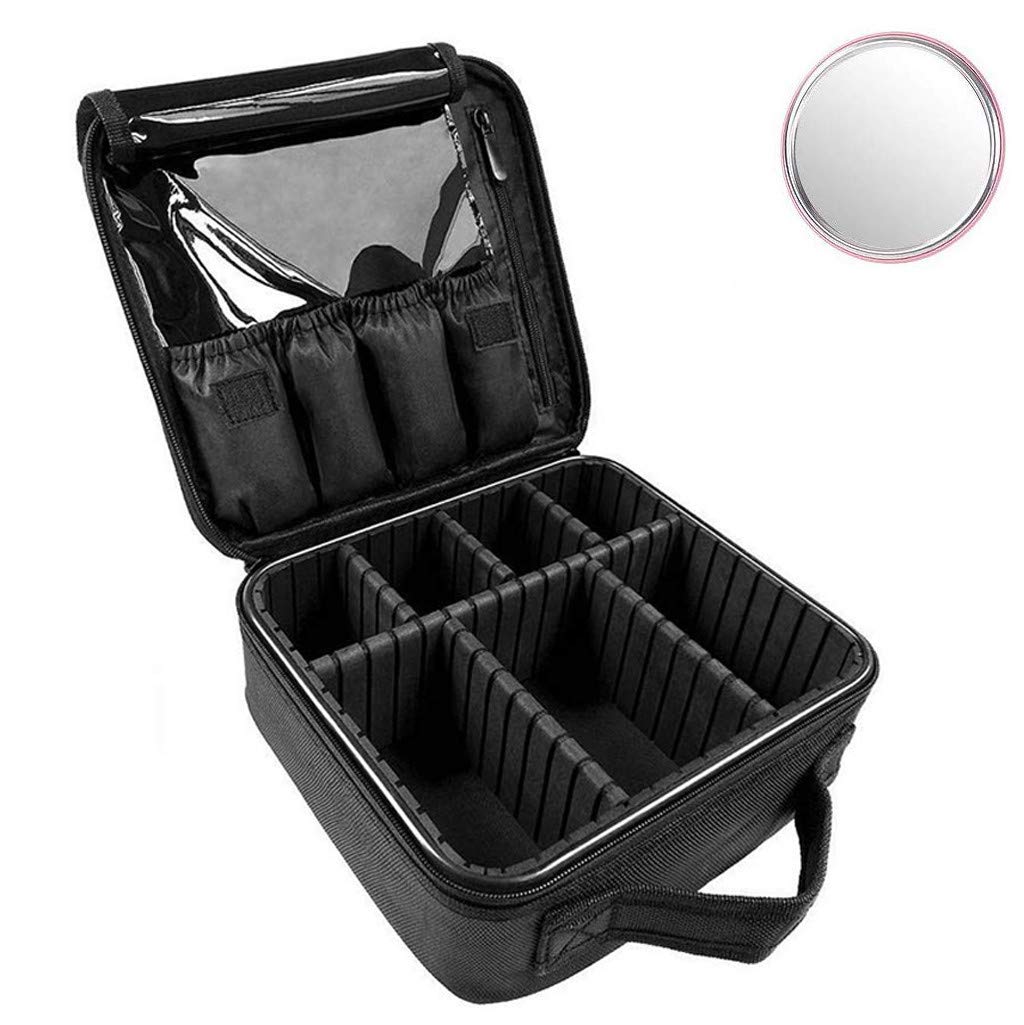 LACACA Waterproof Travel Storage Organizer - Adjustable Compartment Divider Case for Closet, Clothing & Housekeeping (Black, One Size) - Perfect for Travel, Home & Office Organization