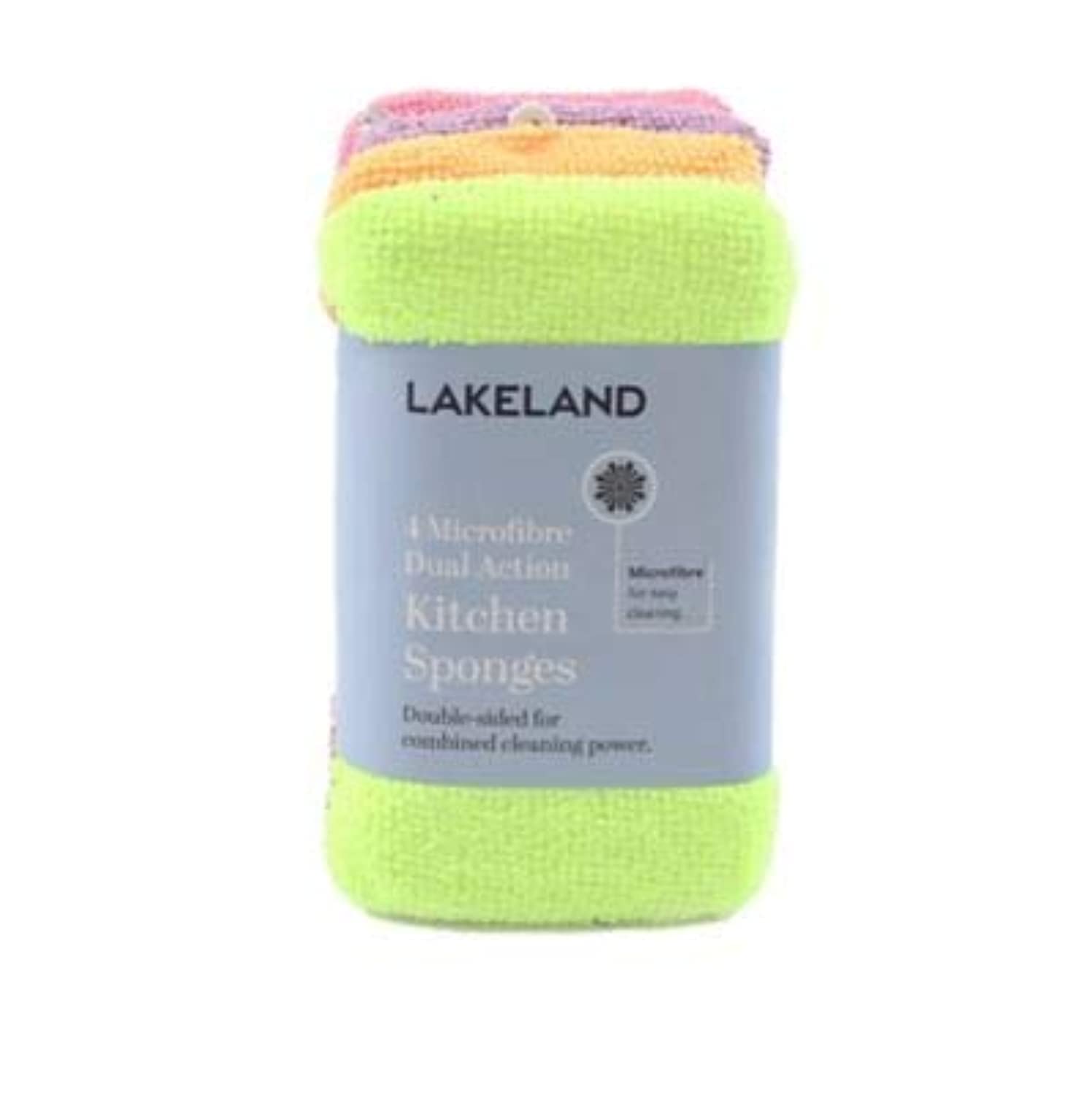 Lakeland Microfiber Dual-Sided Kitchen Sponges - Soft & Abrasive Cleaning Sponges for Dishes, Countertops, Sinks | Non-Scratch Scrub Sponges for All Kitchen Cleaning Needs