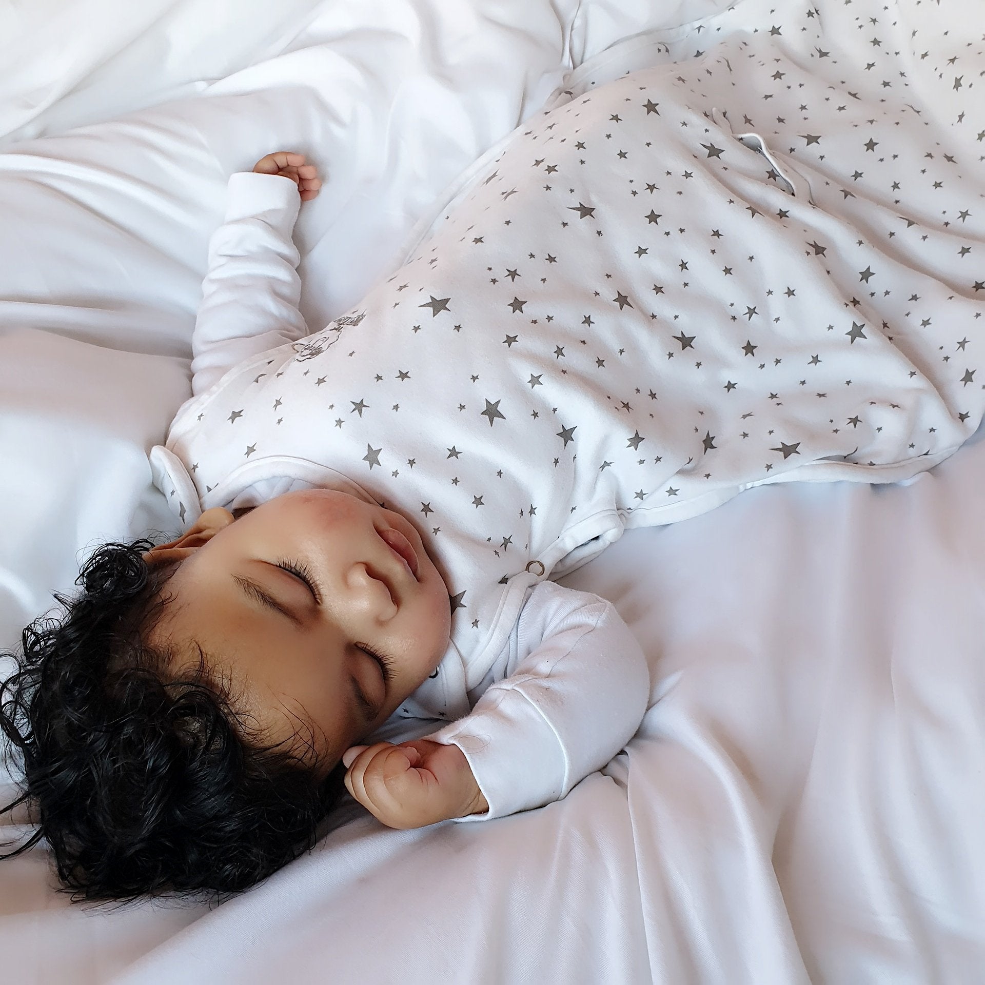 4 Season Baby Sleep Sack - Merino Wool & Organic Cotton for 2 Months to 2 Years | Soft & Breathable Infant Sleeping Bag for Nursery, Daycare & Travel - Star White