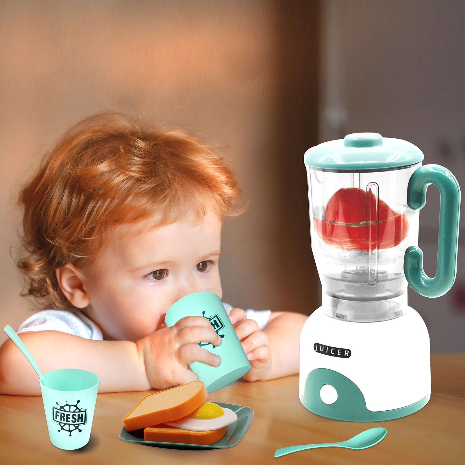 **Pretend Play Kitchen Toys Set for Kids - Blender, Coffee Maker, Mixer & Toaster with Light & Sound, Role Play Toy Gift for Girls & Boys Ages 3-6 - Perfect for Home, Preschool & Playhouse Fun**
