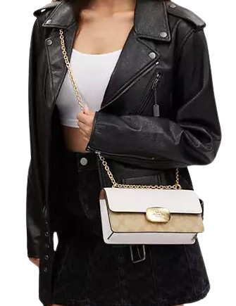 Coach Eliza Flap Crossbody Bag in Signature Canvas - Stylish & Compact Handbag for Women, Perfect for Everyday Use, Work, and Travel