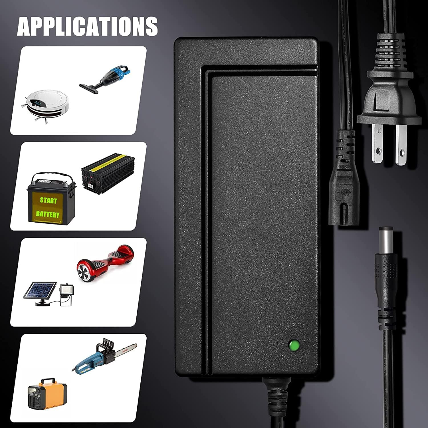 42V 2A Fast Charger for 36V Lithium Battery - Universal Electric Bike Charger with 1-Prong Plug | Compatible with eBikes, Electric Bicycles, Scooters & Pocket Mods | Perfect for Commuting, Outdoor Adventures & Urban Travel