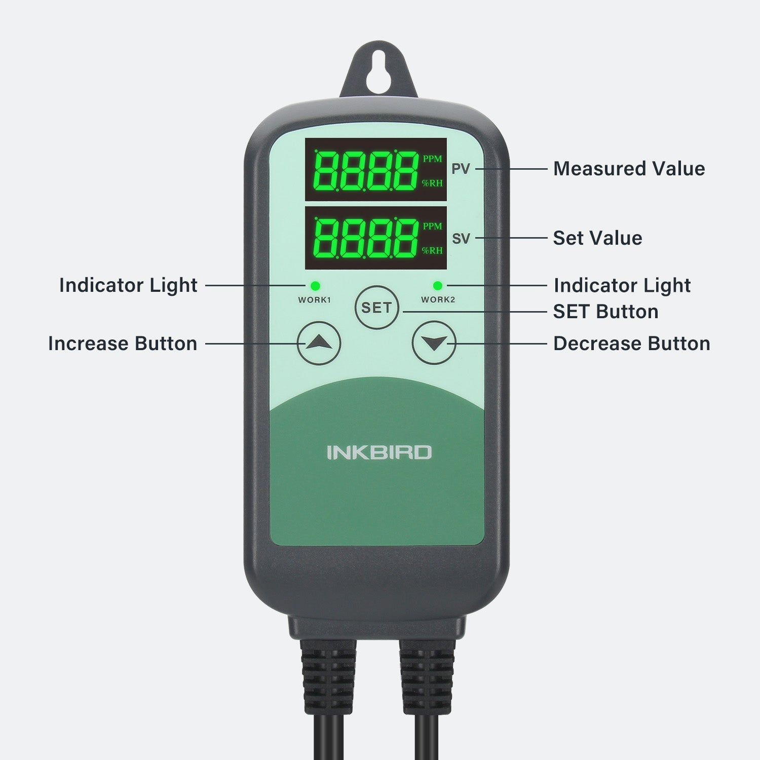 Programmable CO2 Controller with S01 Sensor ICC 500T - Smart Greenhouse & Indoor Grow Room Climate Control System