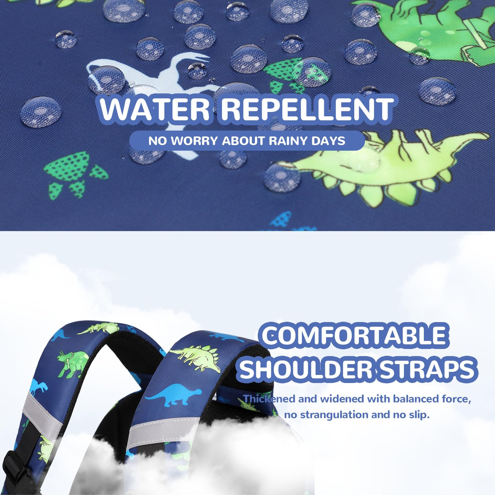 Dinosaur Backpack for Boys - Lightweight Water Resistant School Bookbag for Elementary & Kindergarten Kids - Perfect for Daily Use, Travel & Outdoor Adventures
