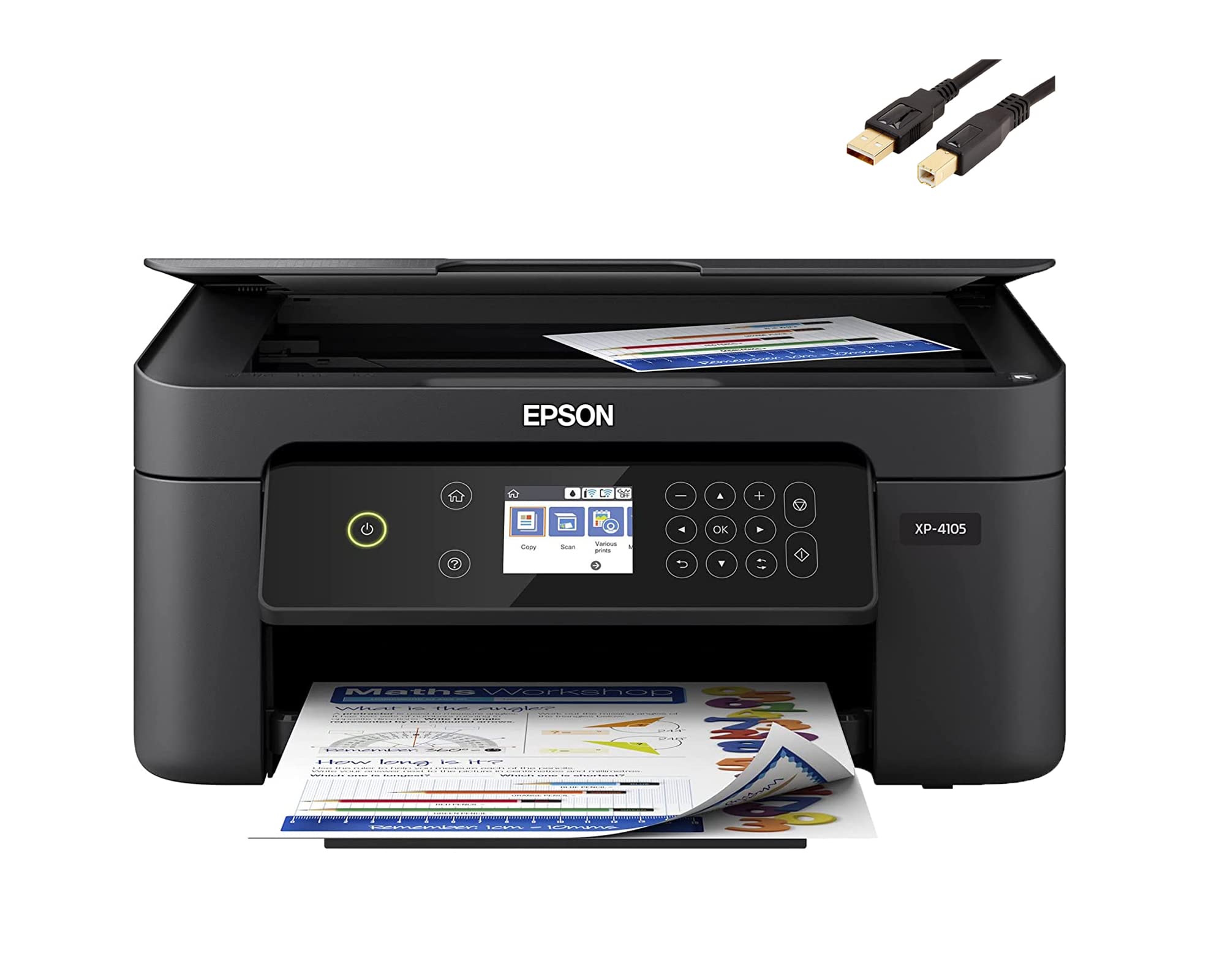 Epson XP-4100 Wireless All-in-One Color Inkjet Printer with Auto 2-Sided Printing - Print, Copy, Scan - 2.4